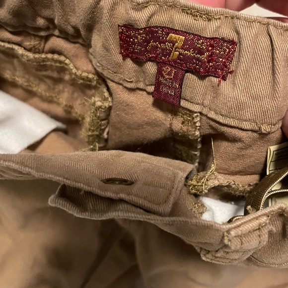 7 For All Mankind Matching Blue Button Down T-Shirt and Khaki Shorts Boys 2T - Picture 2 of 5